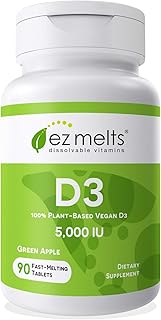 EZ Melts Dissolvable Vitamin D3 5,000 IU, Sugar-Free, 3-Month Supply