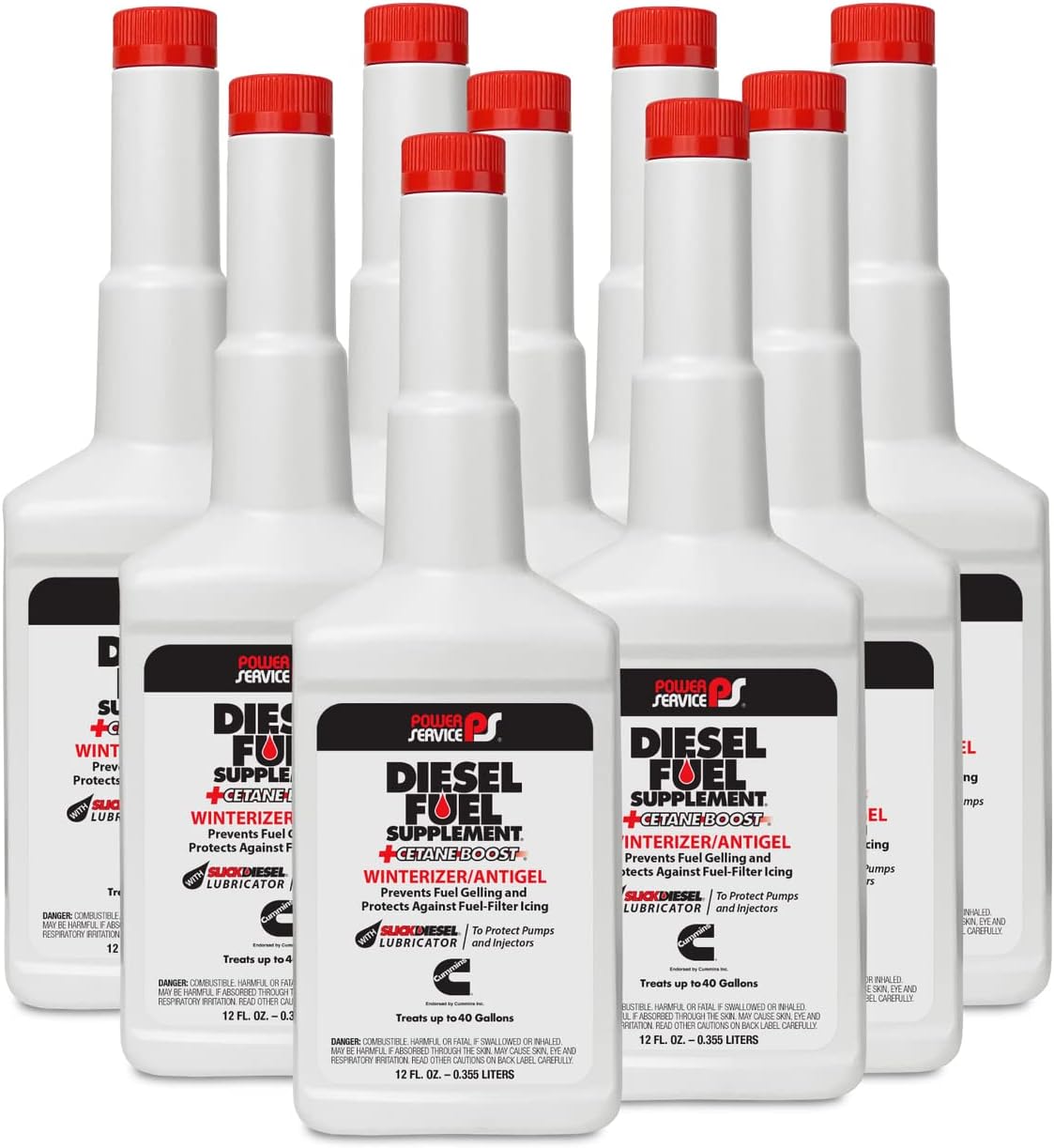 Power Service Diesel Fuel Supplement +Cetane Boost - 12 Ounce (Pack of 9)