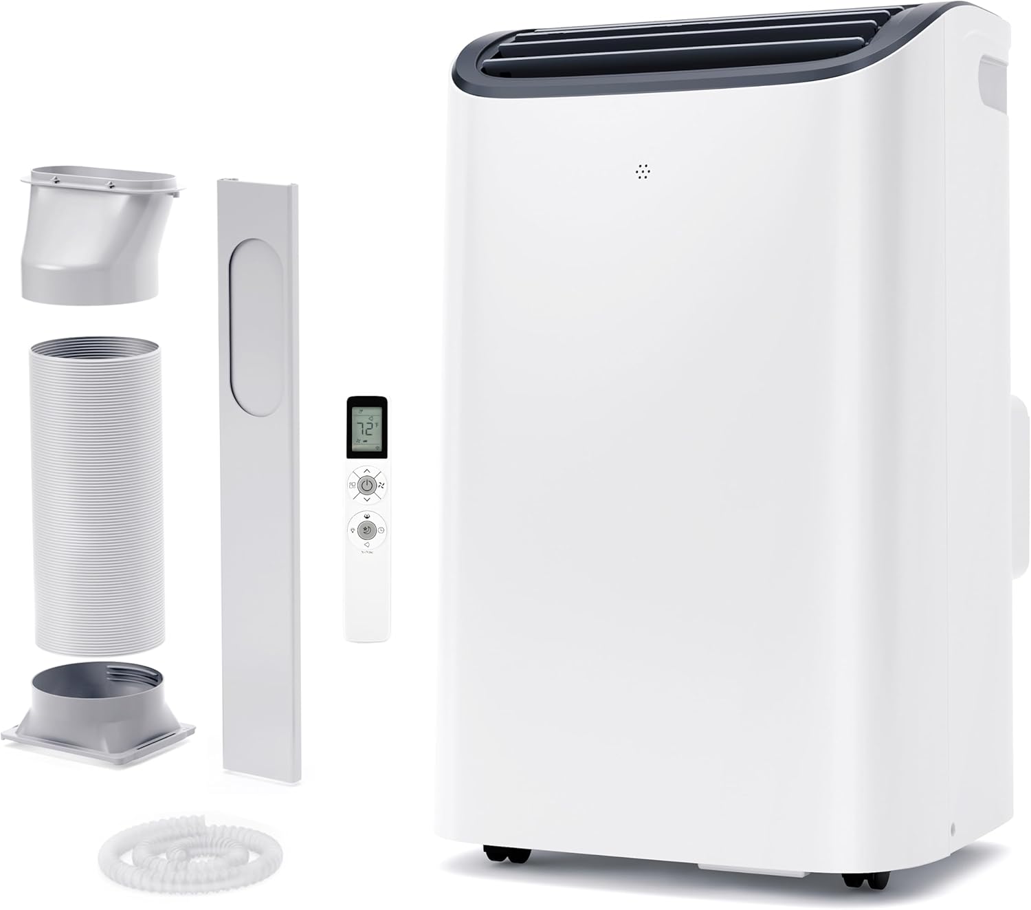 12,000 BTU Portable AC Unit, Portable Air Conditioner Rooms up to 550 Sq.Ft. with Heat, 5-in-1 Room AC Unit with Heat, Cool, Sleep, Dehumidifier & Fan Modes, Turbo, 46dB, 24H Timer, Home