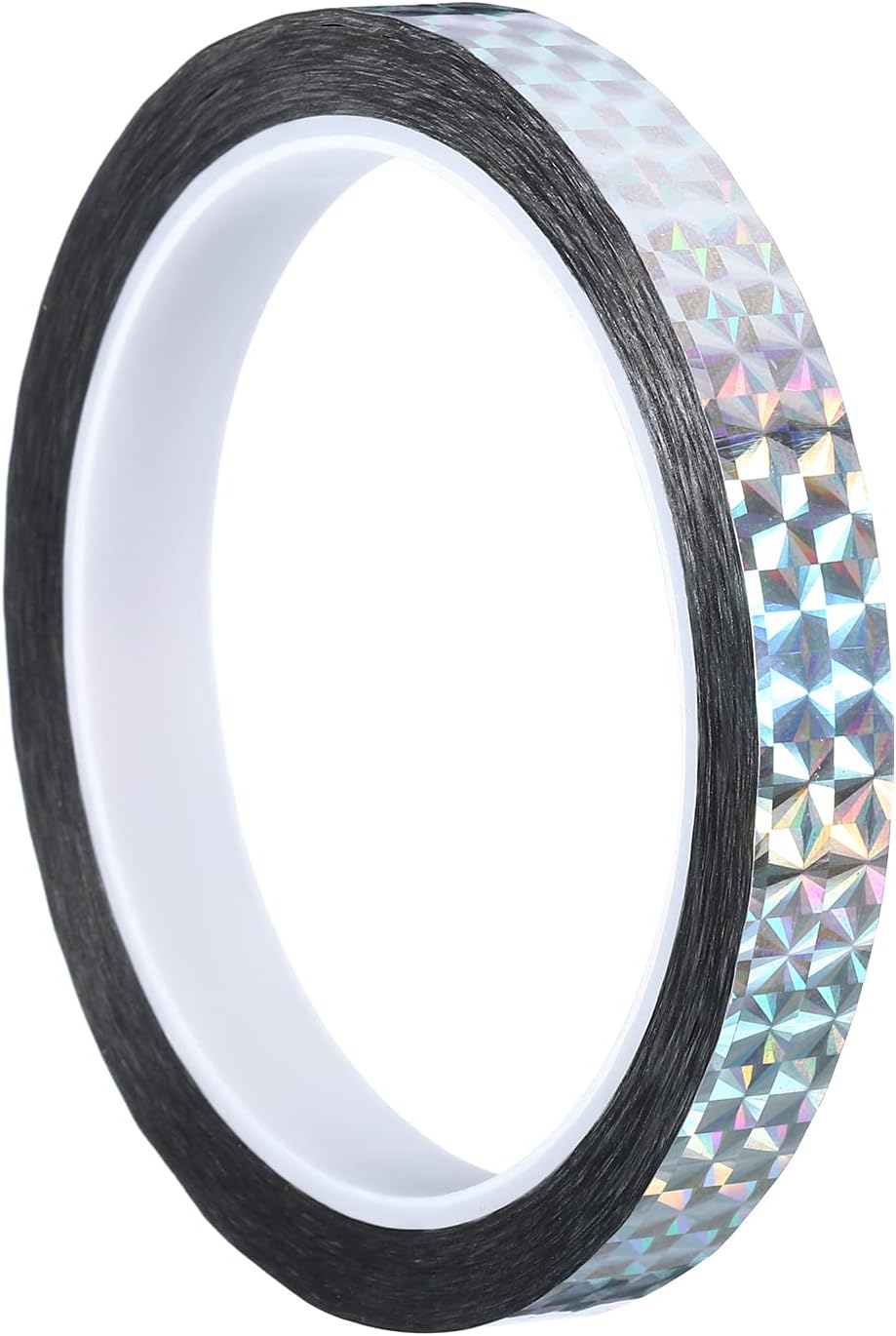 PATIKIL Prism Tape 0.5 Inch x 55 Yards, Holographic Metalized Reflective Adhesive for Detailing Accent Wall Decor Art, Silver