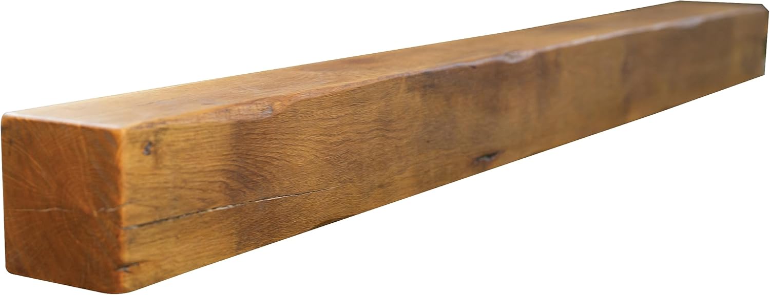 oakleys oak Genuine Solid Oak Beams for Fireplaces- Oak Floating Shelf for Home Decor- Rustic Shelves to Decorative Logs for Fireplace- Heavily Worked- Beam Size(100x12.5x12.5) Cm