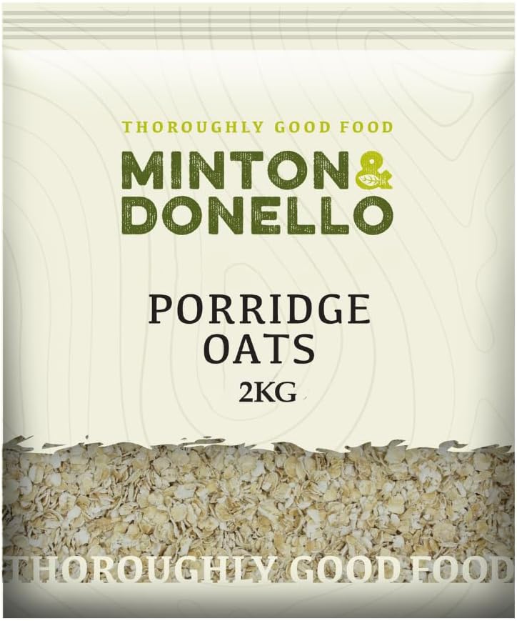 Minton & Donello 2Kg Porridge Oats - Wholegrain, High in Fibre, Source of Protein & Iron, Low in Sugar, Salt & Saturated Fat