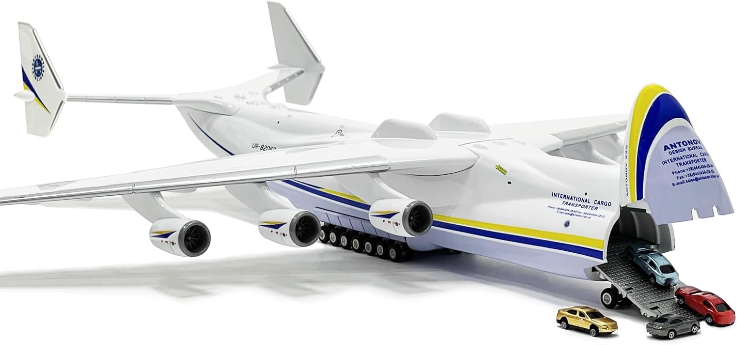 1:200 Scale AN225 Model Airplane，Openable Cabin, 17-inch Length, Resin Aircraft Model Toy for Gifts and Collections (an225-1)
