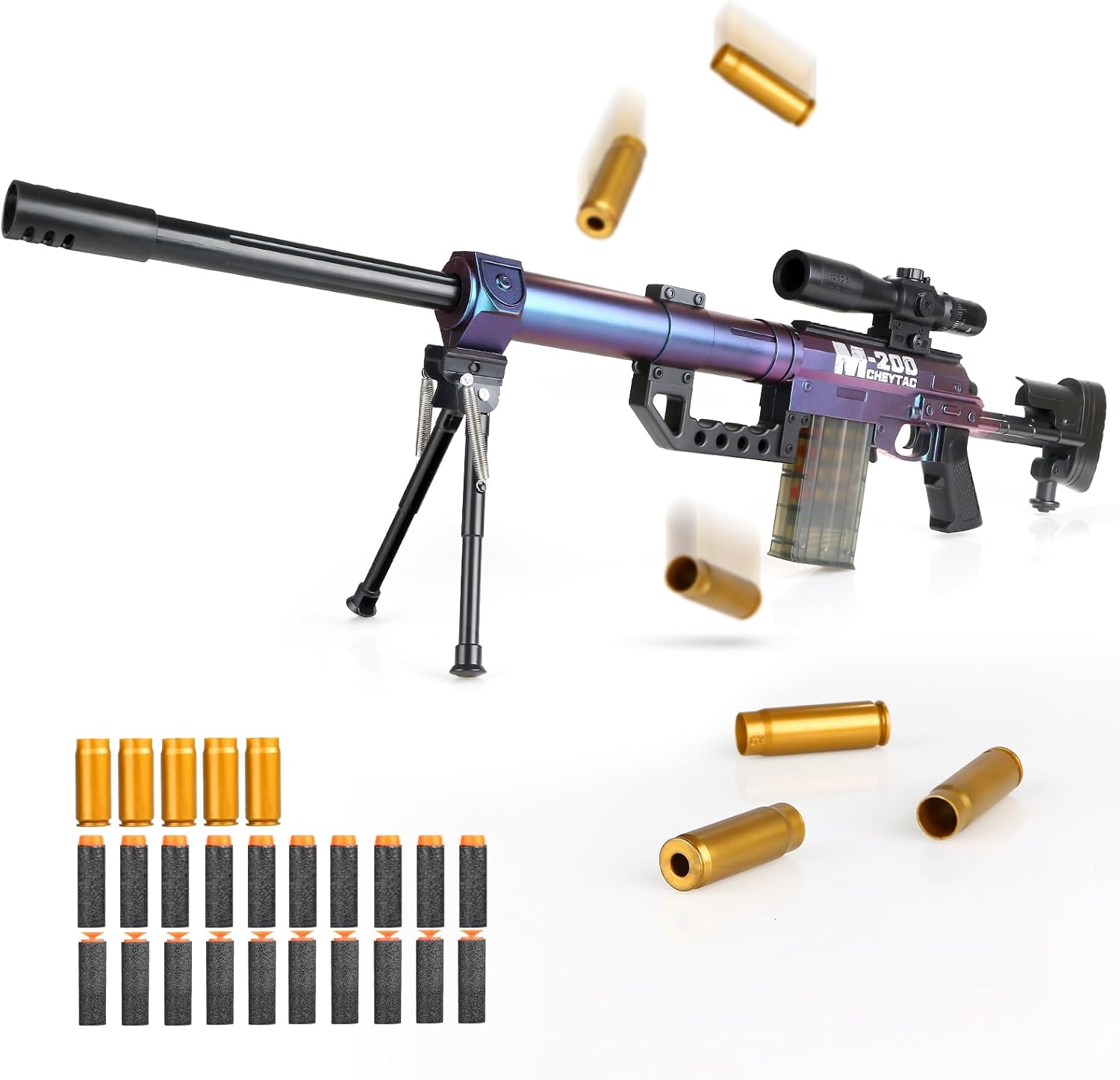 SK MISS Toy Gun for Boys, Color-changing M200 Foam Blaster, Kids Toy Guns, Soft Foam Bullet Blaster Toy Games Guns, 8+ Kids Teenager Gifts
