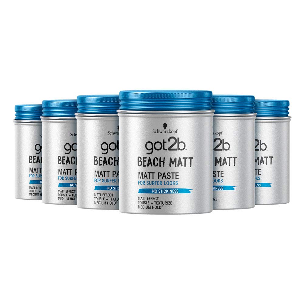 Schwarzkopf got2b Beach Matt Surfer Look Matt Paste 3.5 oz - Pack of 6