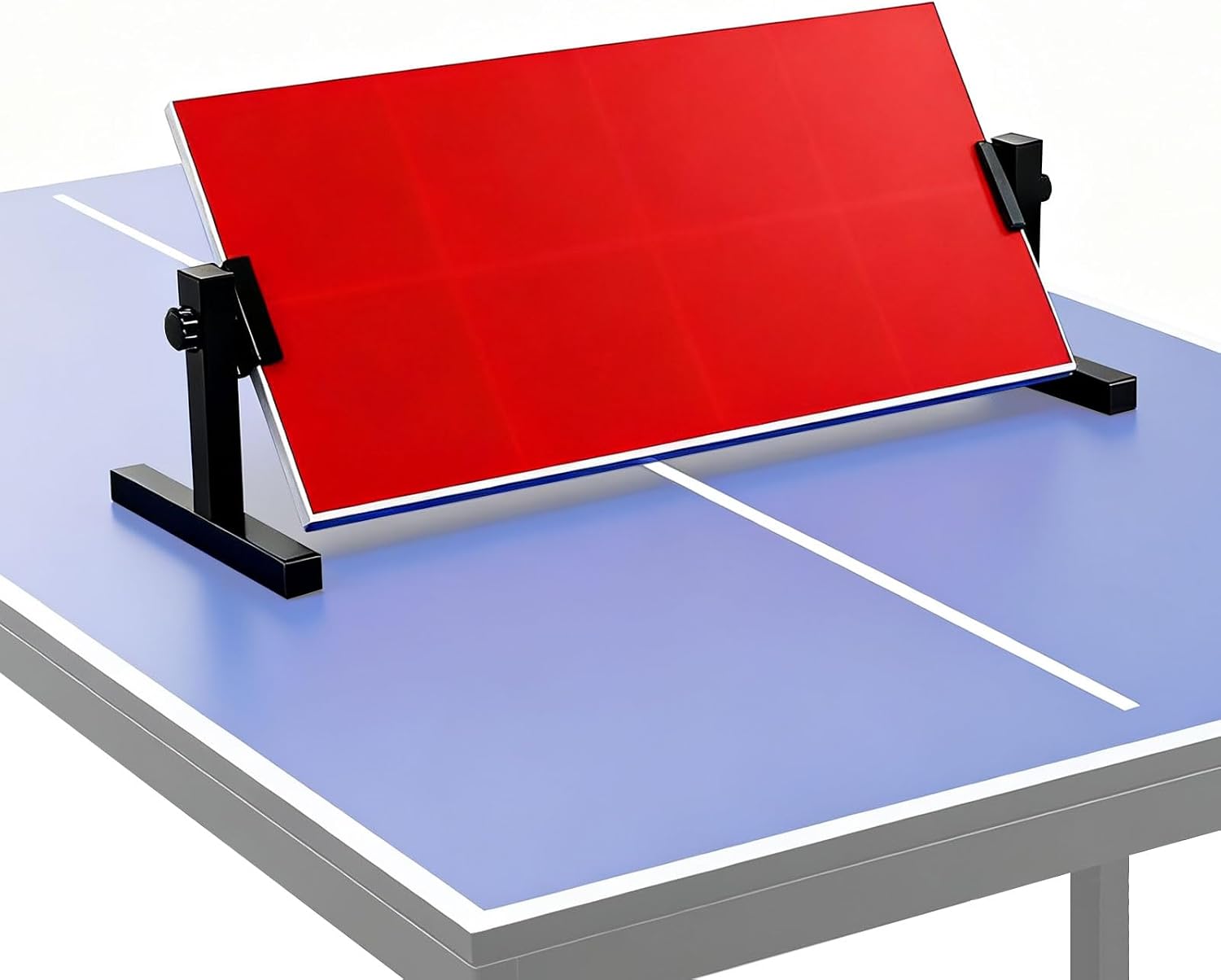 Table Tennis Rebound Board with 8 Rubber Blocks, 360° Adjustable Ping Pong Rebounder Board, Self Training Equipment Ping Pong Trainer with T-shaped Brackets for Home Clubs & Schools 66 x 33 cm