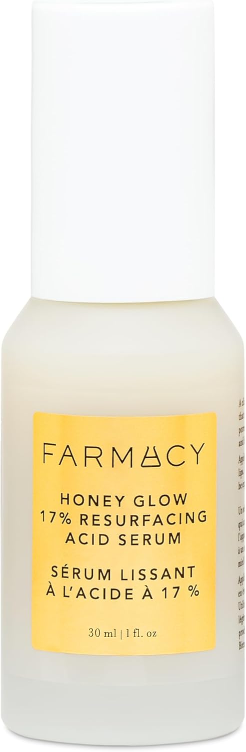 Farmacy Honey Glow 17% AHA & BHA Resurfacing Night Serum - Facial Serum with Hyaluronic Acid - Reduces Fine Lines & Pores(30ml)