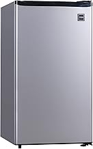 RCA RFR322 Mini Refrigerator, Compact Freezer Compartment, Adjustable Thermostat Control, Reversible Door, Ideal Fridge for Dorm, Office, Apartment, Platinum Stainless, 3.2 Cubic Feet