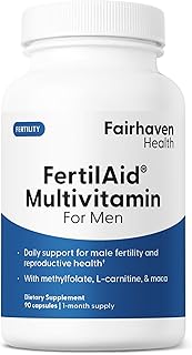 Fairhaven Health FertilAid for Men Prenatal Male Fertility Supplement | Count and Motility Support Pre-Conception for Him | Fertility Support Includes L-carnitine, Zinc, and Folate | 90 Capsules