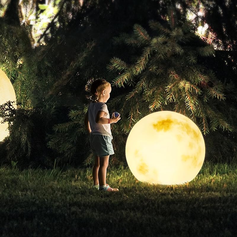 LED Ball Light with Remote, Waterproof Rechargeable LED Globe Light Glowing Orb Mood Lamp, Dimmable 16 RGB Colors (USB Charging, 8 inch)