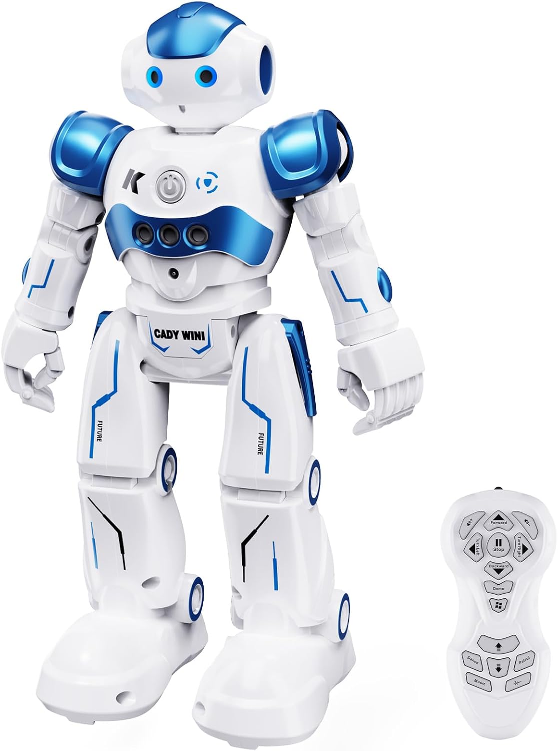 ANTAPRCIS Rc Robot Toys Gifts for Kids - RC Gesture Remote Control Robot Programmable with Infrared Controller and LED Eyes, Birthday Gift for Boys Girls, Blue