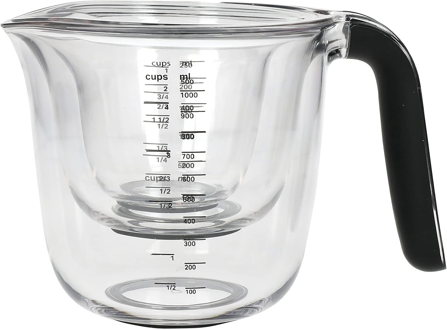 KitchenAid Universal Measuring Jugs, Set of 3, 250ml, 500ml and 1L, Onyx Black