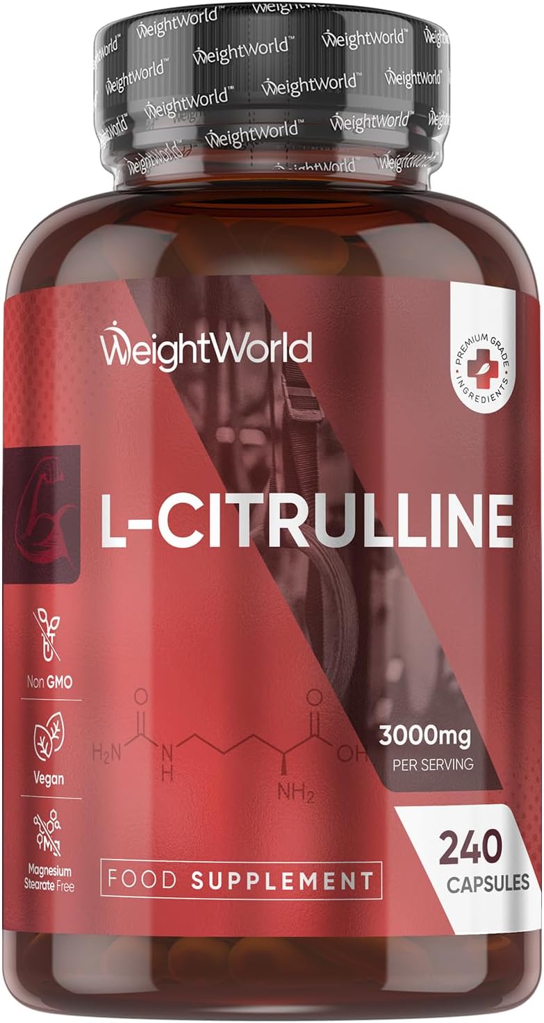 L Citrulline 3000mg - 240 Capsules - 2 Months Supply - Vegan-Friendly & Gluten-Free L Citrulline Powder Capsules - Non-GMO & Magnesium Stearate-Free Supplement