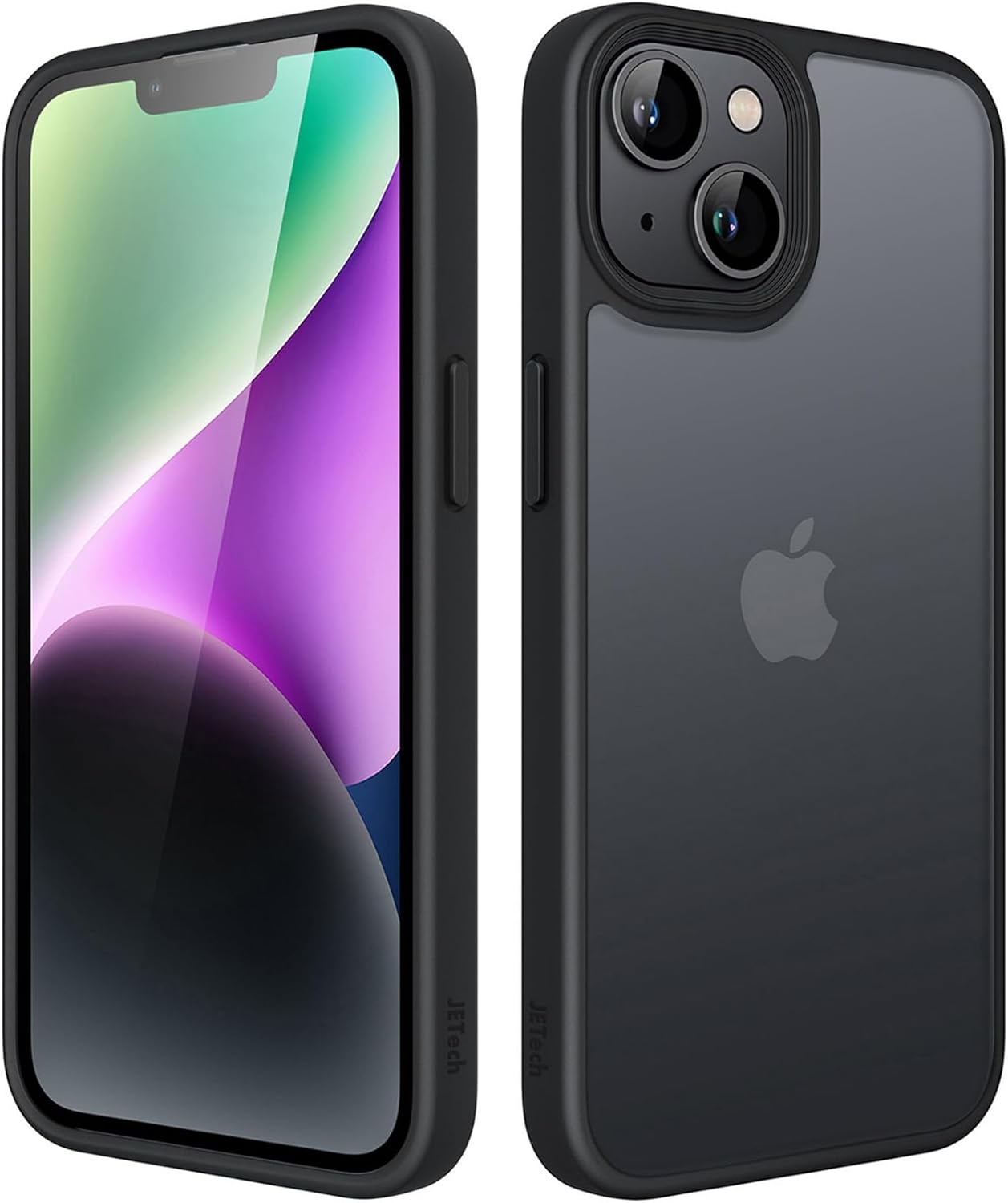 JETech Matte Case for iPhone 14 Plus 6.7-Inch, Shockproof Military Grade Drop Protection, Frosted Translucent Back Phone Cover, Anti-Fingerprint (Black)