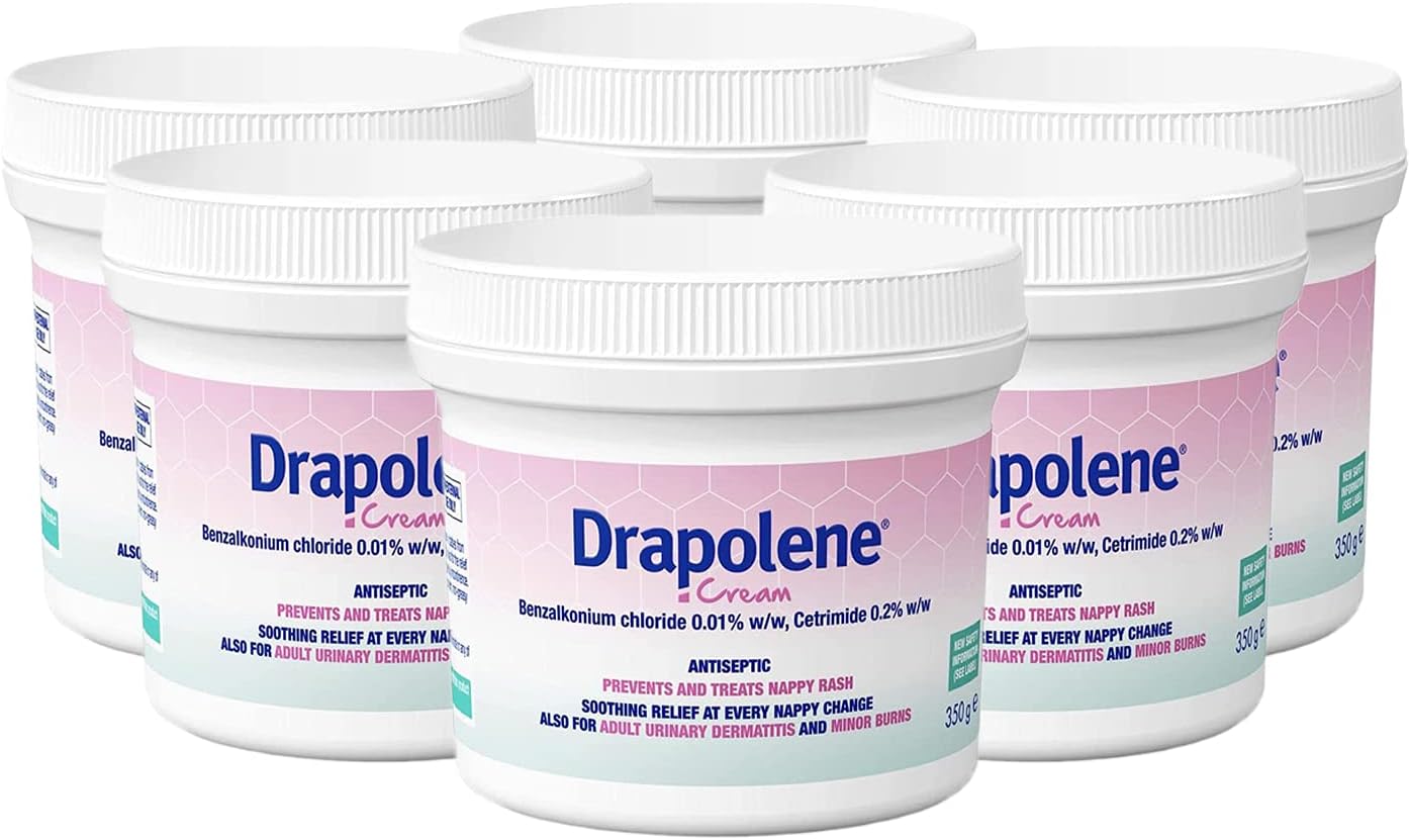 6 x Drapolene Cream 350g Tub | For Sore Skin Caused by Incontinence