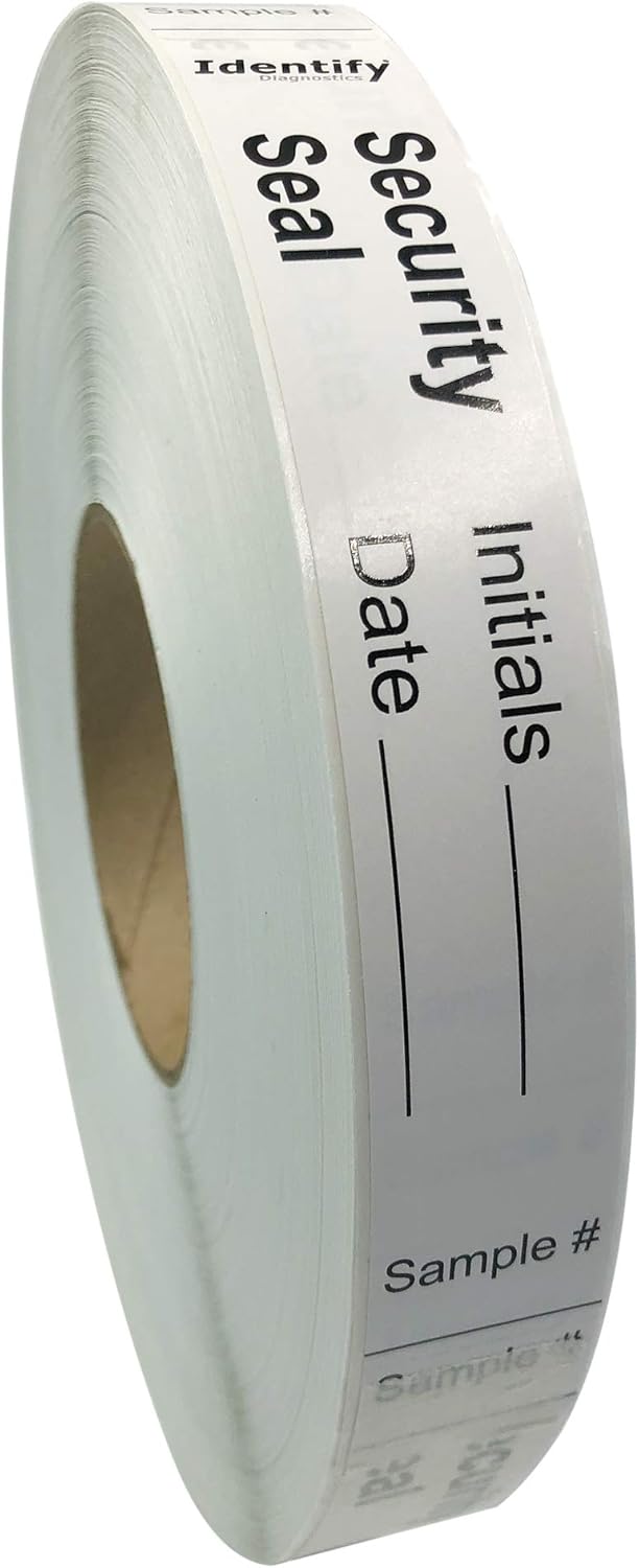 Identify Diagnostics Urine Collection Security Seal Stickers - Self Adhesive Roll of 1,000 (1)
