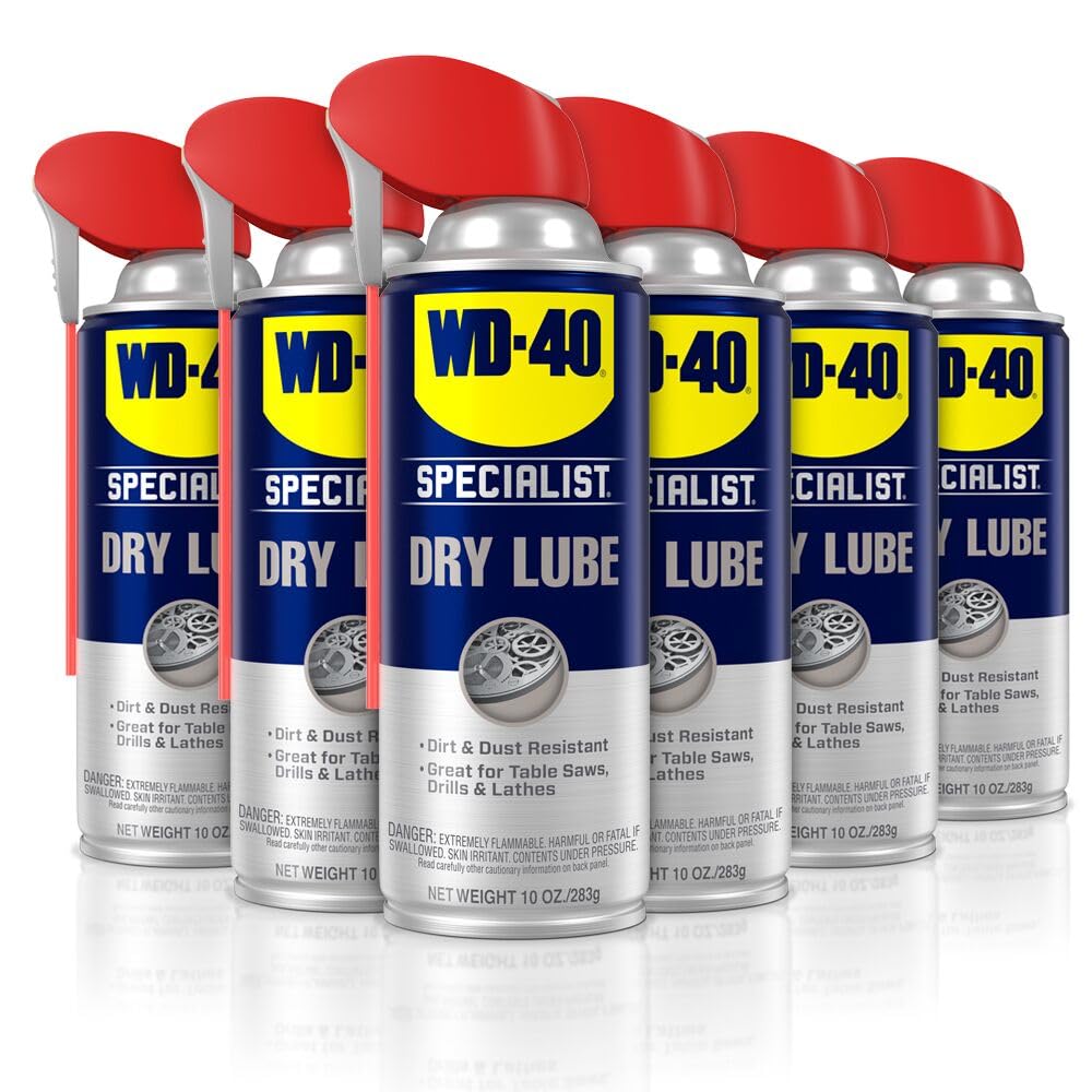 WD-40 Specialist Dry Lube with SMART STRAW SPRAYS 2 WAYS, 10 OZ [6-Pack]