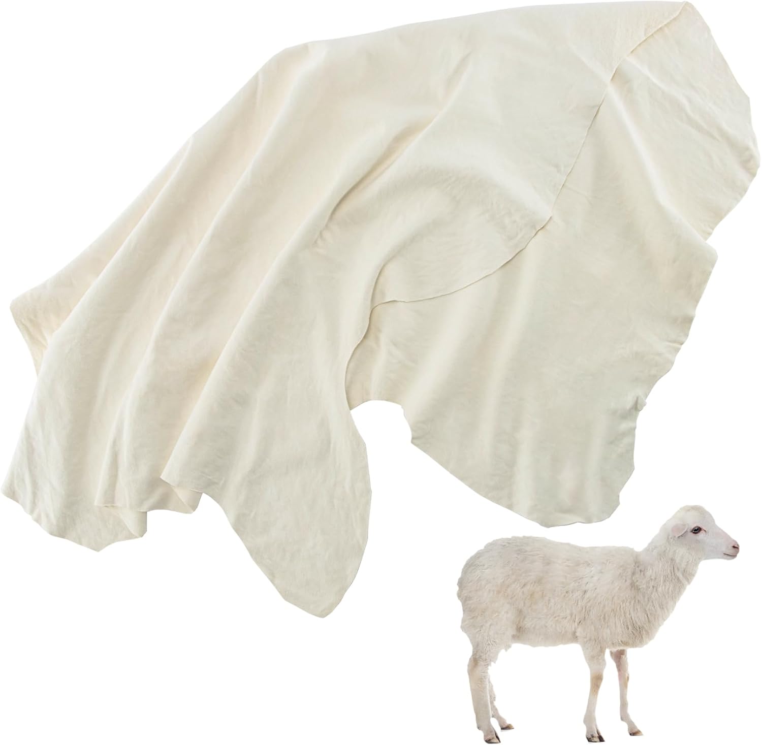 MAQIHAN Chamois Cloth for Car Drying Towel - 23.6"x35.4" Sheepskin Leather