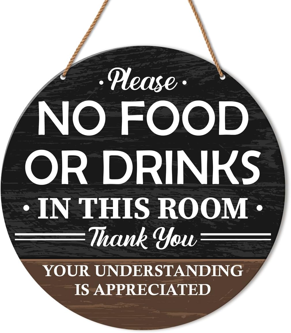 No Food or Drinks in This Room Signs, No Food or Drink Allowed Sign Business Office Wall Decor