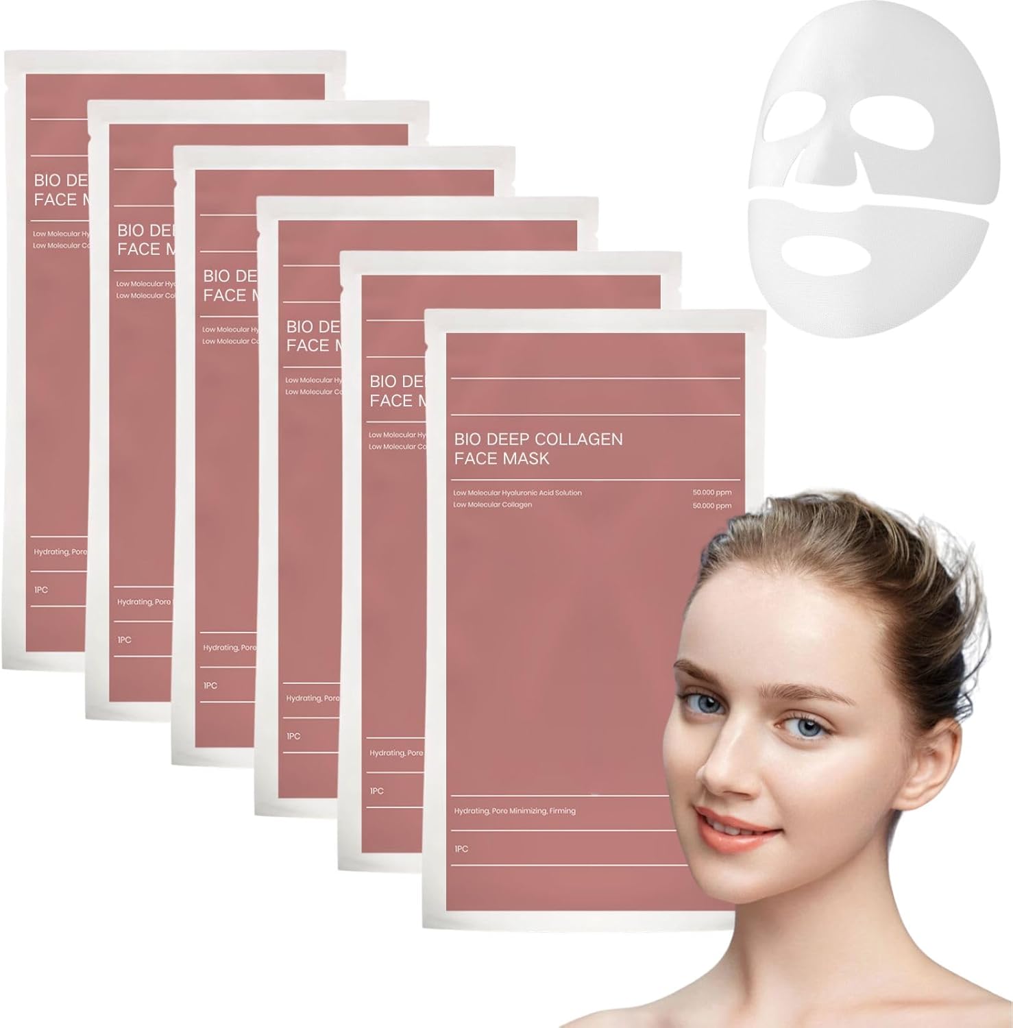 Bio Collagen Mask Overnight - Collagen Face Mask - Collagen Mask for Women - Hydrating Overnight Hydrogel Mask - Face Masks skincare for Firming, Brightening, Anti-Aging 4pcs