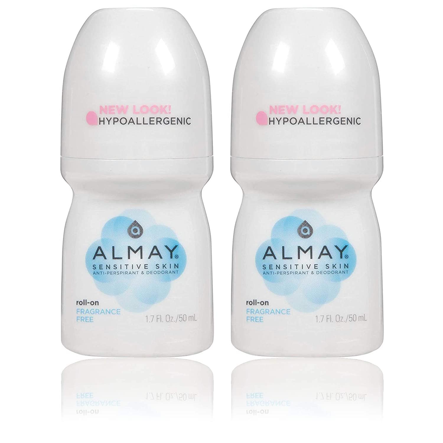 ALMAY Anti-Perspirant & Deodorant Sensitive Skin Roll-On, 1.7 Oz (Pack of 2)