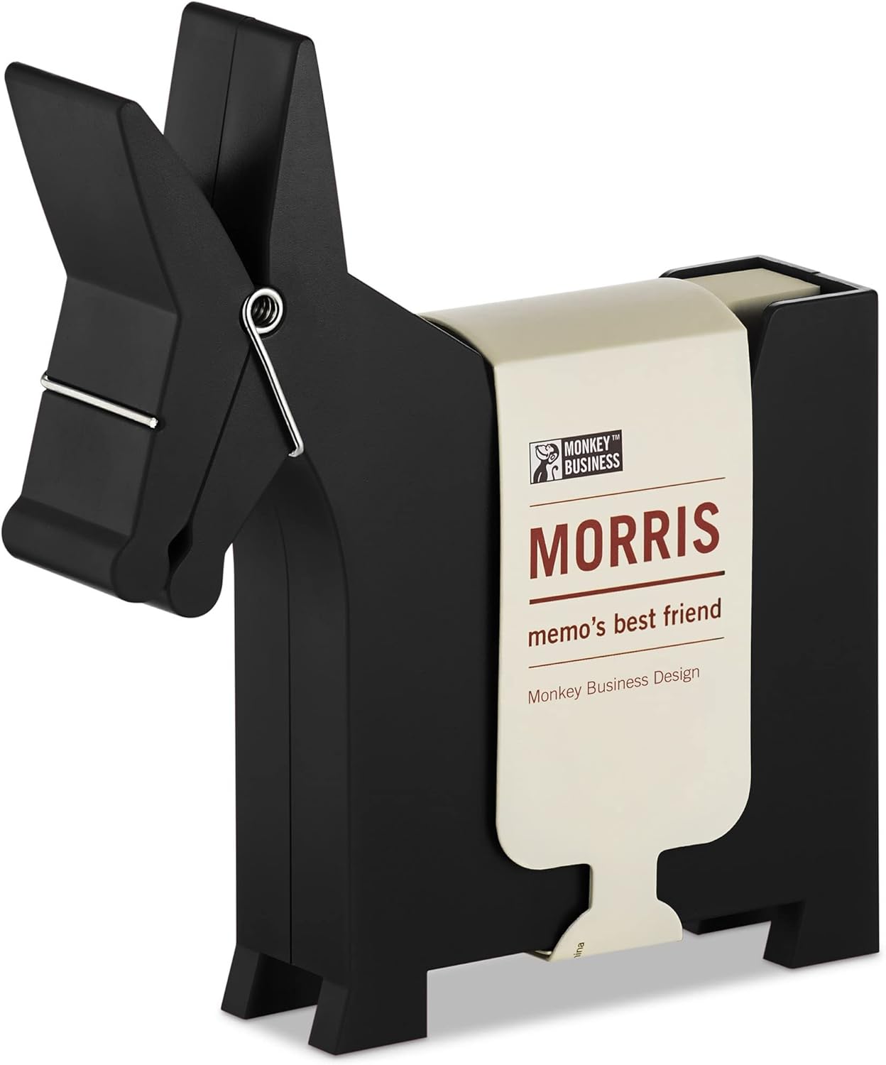 Monkey Business Morris The Donkey: Desktop Memo Holder |Cute Desk Accessories & Office Supplies | Funny Desk Decor & Office Accessories |Desk Supplies: Holders & Dispensers | Sticky Note Holder, Black