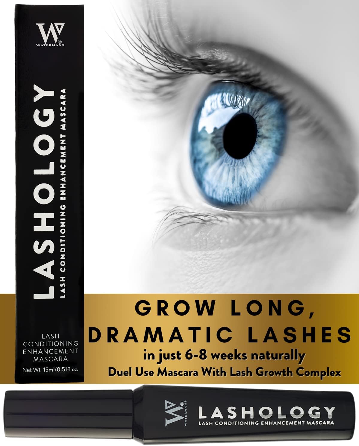 Lashology Eyelash Growth Mascara (Black), Upgrade Your Lash Growth Serum, Thicker, Stronger, Fuller and Longer Looking Lashes - No1 Eyelash Treatments