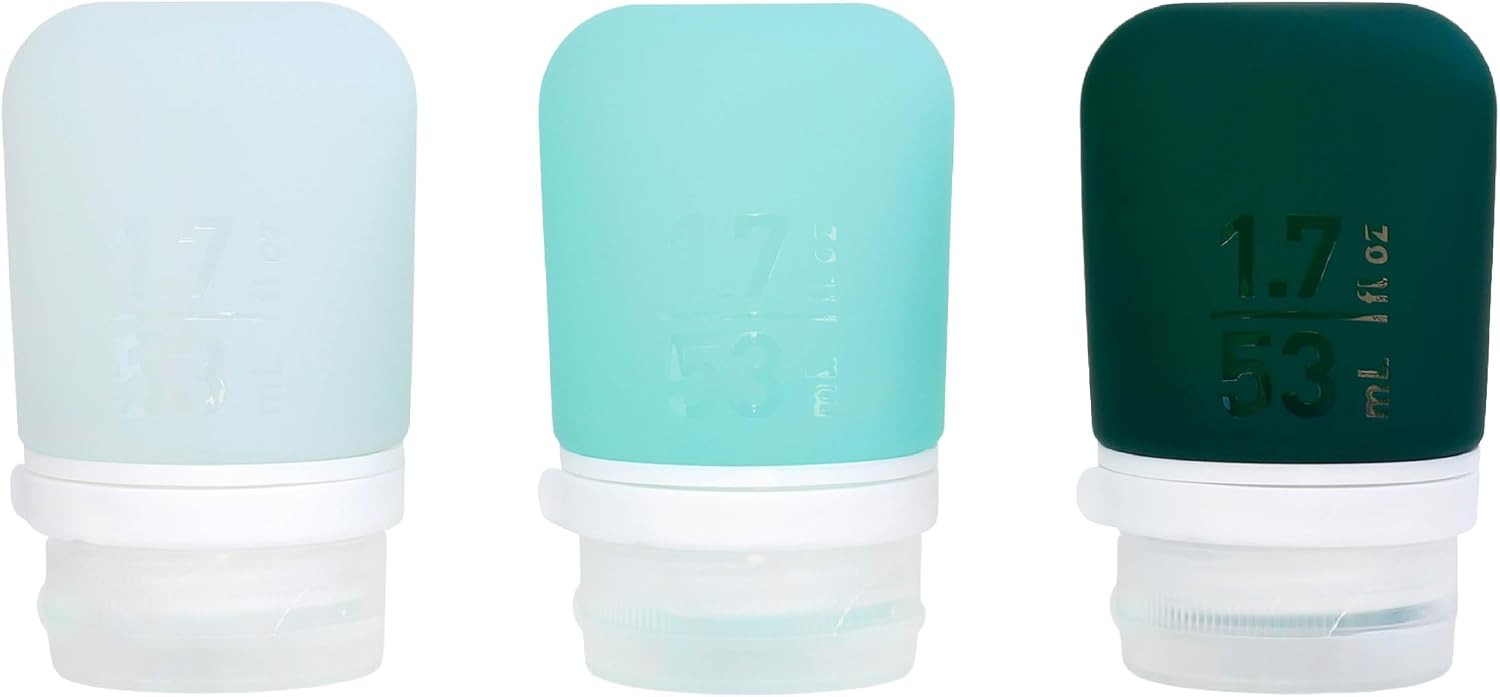 humangear GoToob+ 3-Pack, Small (1.7 fl oz), Spring Green/Mint/Forest