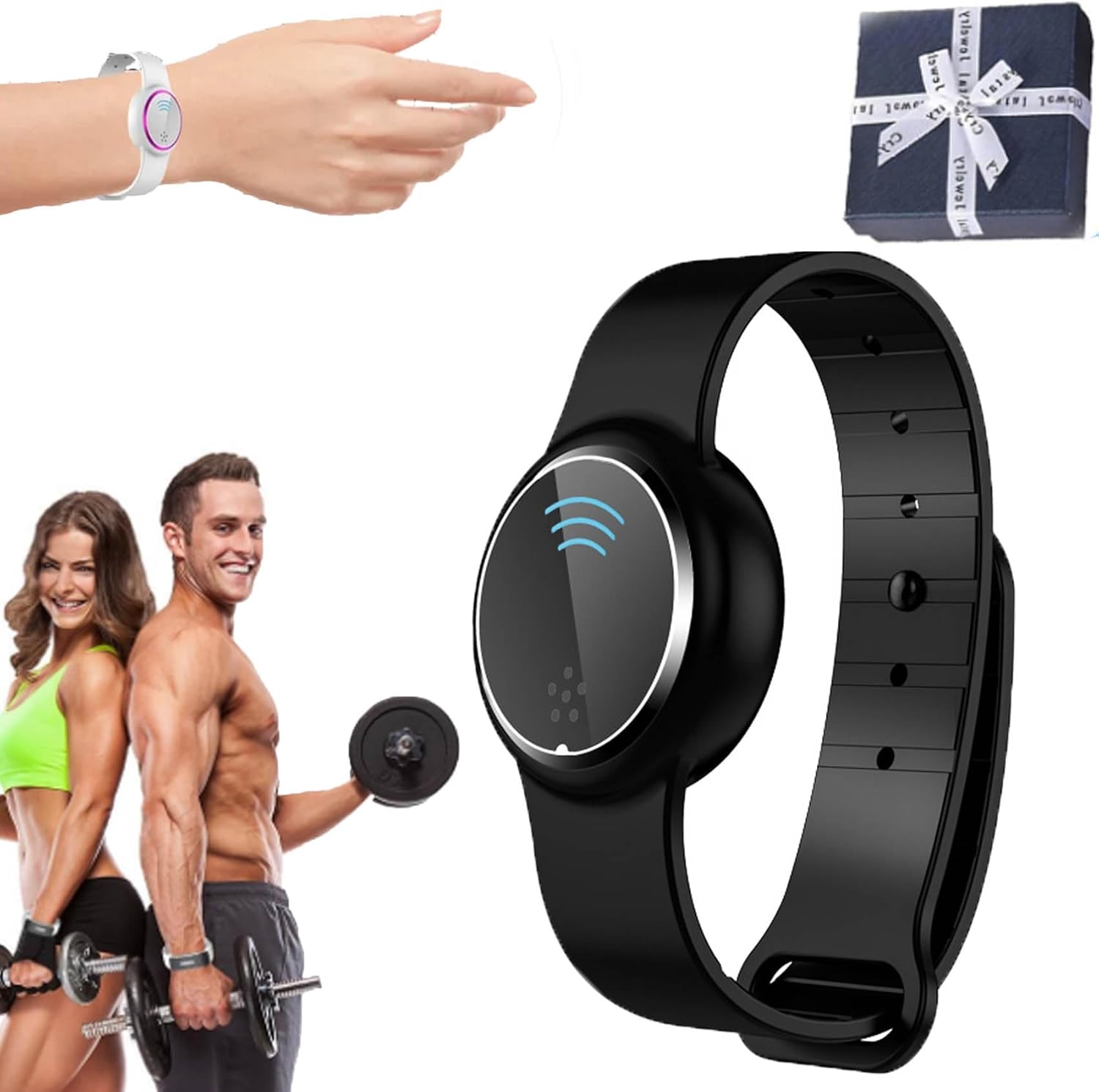 Cyqfei Sonicmotion Ultrasonic Detox Watch, Black, Unisex Adults, Adjustable Size, Weight Management, Fat Blasting & Detoxing Wristband