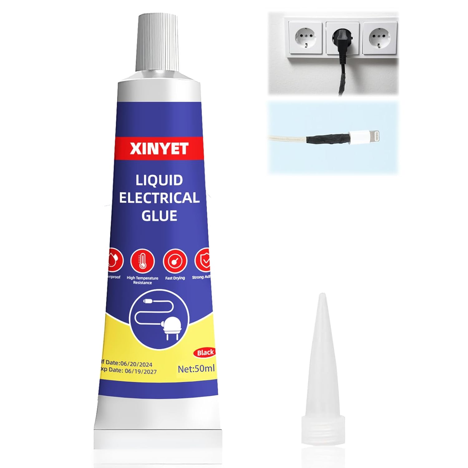 Liquid Electrical Tape,Liquid Insulating Waterproof Fast Fixed Dry Sealing Glue, Insulating Electrical Tape Glue, Fast Dry Liquid Electrical Tape for Wires & Cables, Marine (Black)