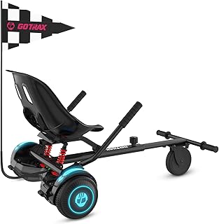 Gotrax Hoverboard Kart Seat Attachment Accessory for 6.5" 8" 8.5" 10" Self Balancing Scooter, Adjustable Frame Length and Handlebar Control Buggy Attachment, Hover Board Go Kart Accessory Kids Adults