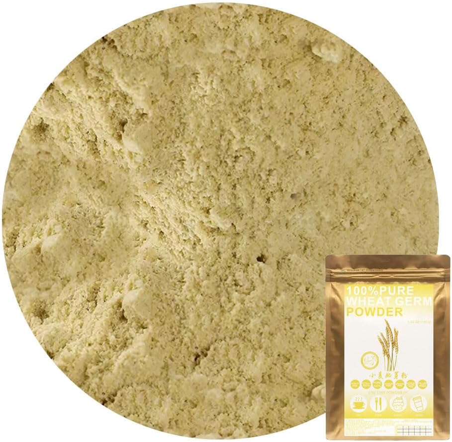 Plant Gift 100% Pure Wheat Germ Meal Powder 100G/3.25oz 小麦胚芽粉 Non-GMO Powder, No Filler, No additives, Natural Wheat Germ Meal Flour, Adds Flavor and Taste