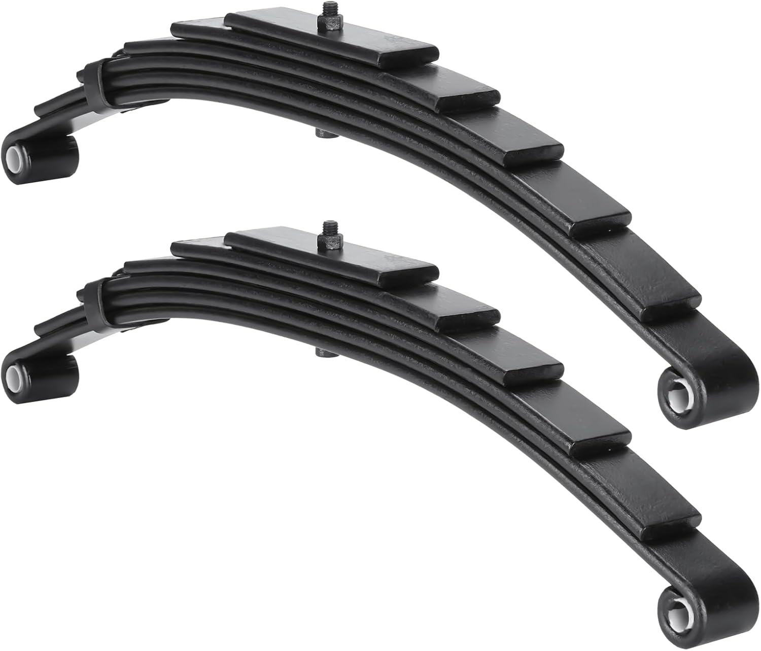 Youxmoto Trailer Leaf Springs 3500lbs for 7000lbs Axle- 6 Leaves Double Eye, 25-1/4" L, 1-3/4" Width, Fits SW6; Heavy Duty Steel Plate Springs, 2pcs