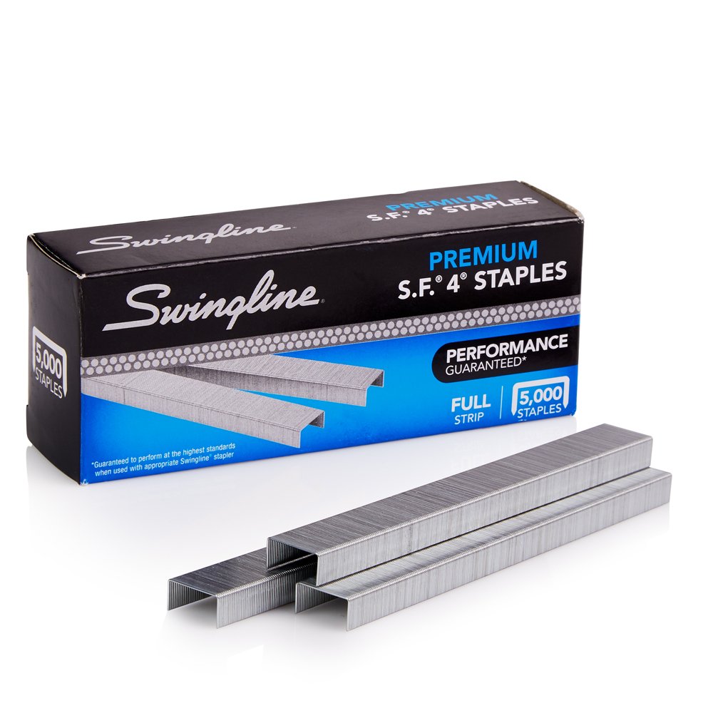 Swingline Staples, S.F. 4, Premium Staples for Desktop Staplers, 1/4" Length, 210/Strip, 5000/Box (35450)