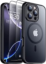 SPIDERCASE Designed for iPhone 16 Pro Case, Magnetic [2+Full Coverage Tempered Glass Screen Protector] [Full Camera Protection] Anti-Fingerprint Anti-Scratch for iPhone 16 Pro 6.3”, Black