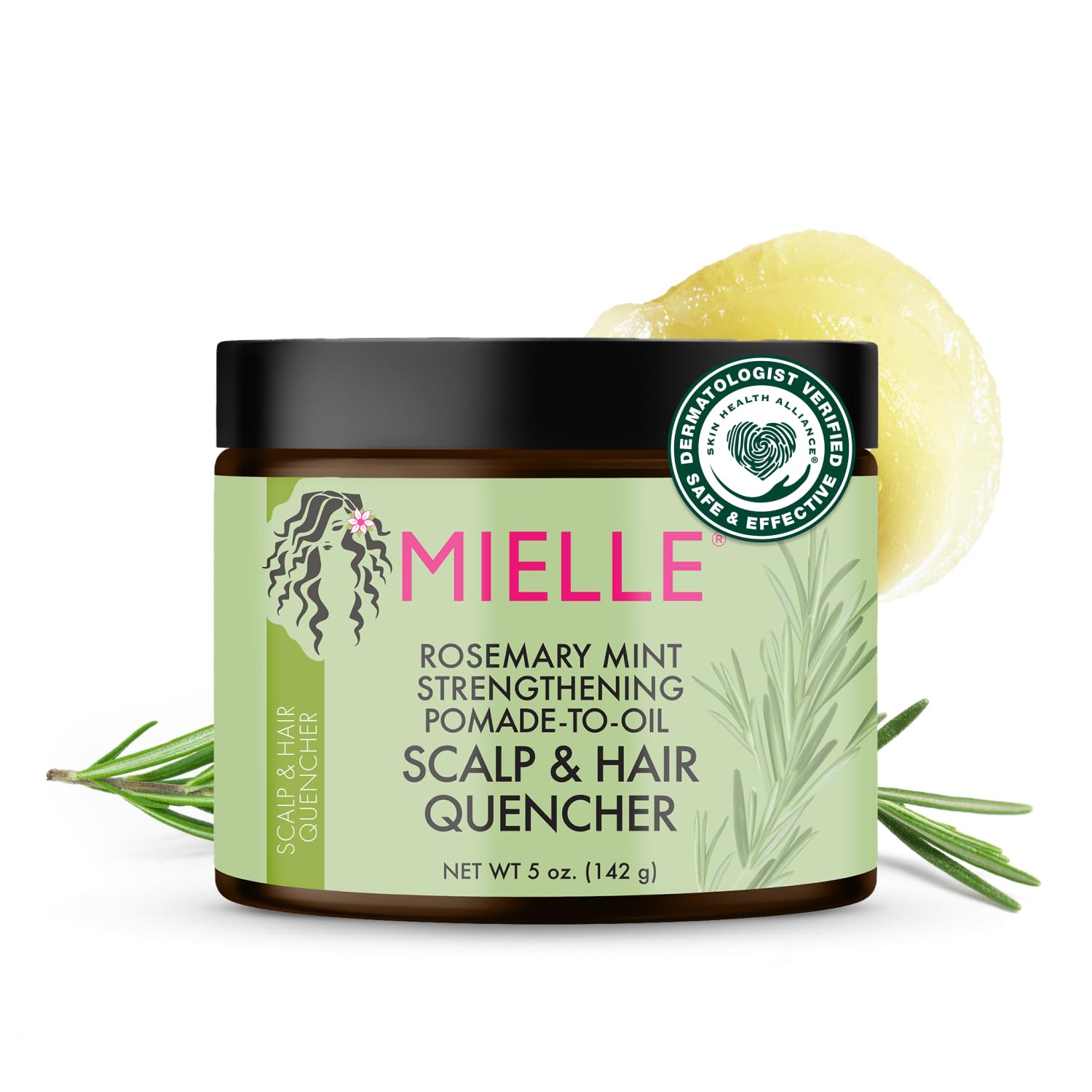 Mielle Organics Rosemary Mint Strengthening Pomade-To-Oil Scalp & Hair Quencher, Nourishes, Conditions & Add Shine (5 Oz)