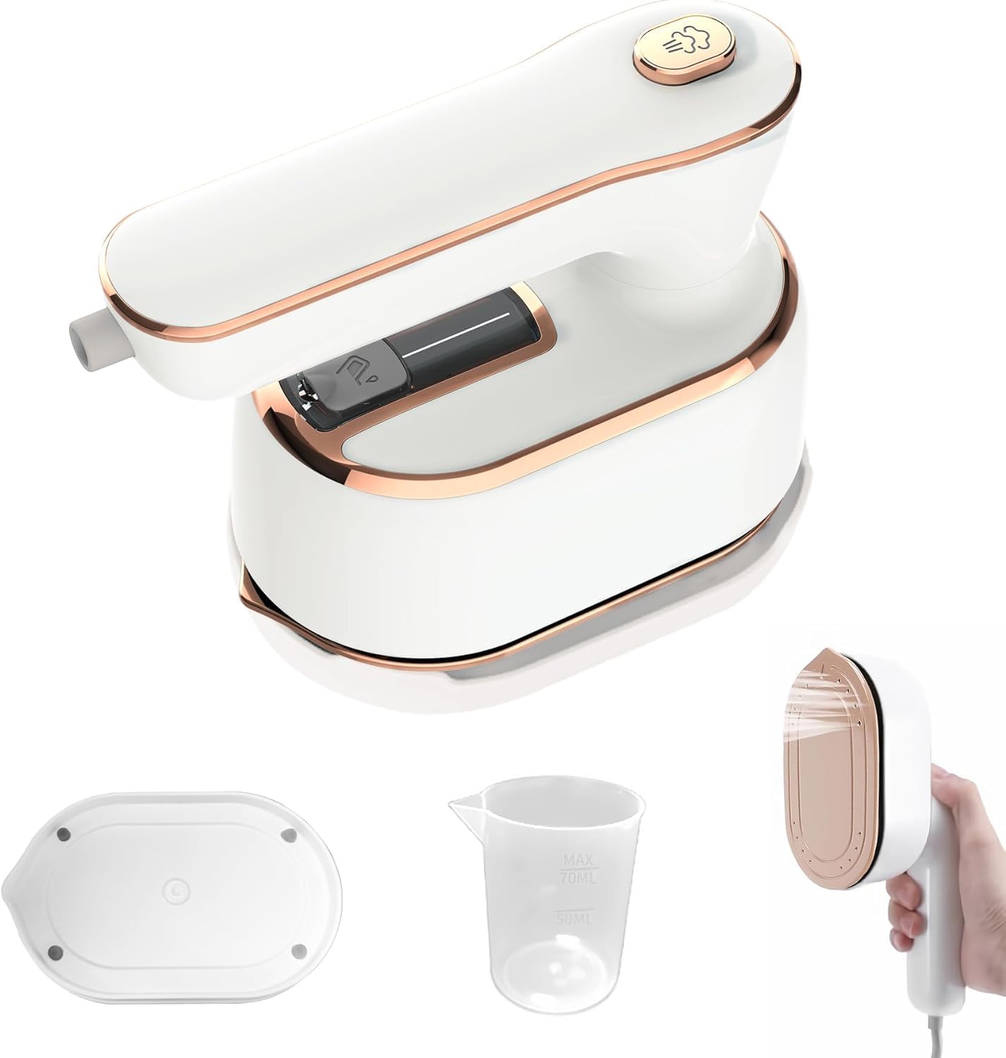 Mini Steam Iron - Portable Iron Machine 20s Fast Heat Up Ceramic Soleplat, 180° Rotatable Folding Micro Steamer Iron Support Dry and Wet Ironing for Home and Travel