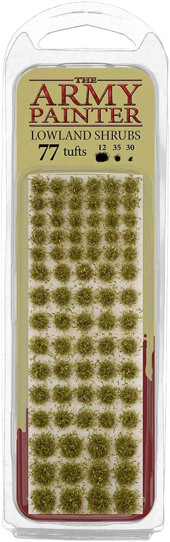 The Army Painter Lowland Shrubs, 77 Self Adhesive Static Grass Tufts in 3 Sizes, for Model Bases, Terrain Scenics, Miniature Bases and Diorama Base, Green Grass Tufts for Gaming Bases