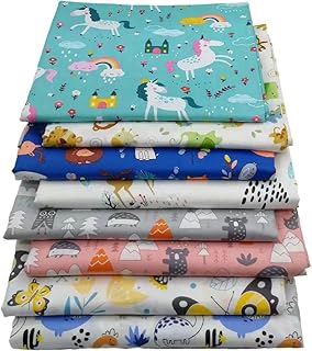 8pcs Precut Fat Quarters Cotton Fabric Bundles - Animal Theme Fabric - DIY Crafting Series - 100% Cotton - Eco-Friendly – 8pcs Printed Fabric - 18x22 Inches Each (Animal 2)