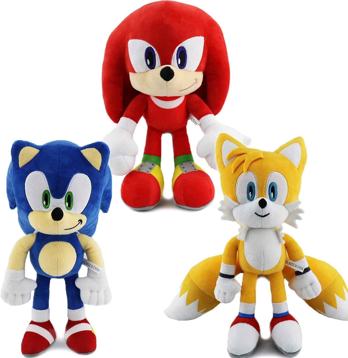 Maomoto Sonic Plush Classic Hedgehog Plush Toy 12" The Hedgehog Toy Plush Figure Sonic Tails Knuckles Shadow Plush Doll for Boys Girls Surprise Gift (3 PCS)