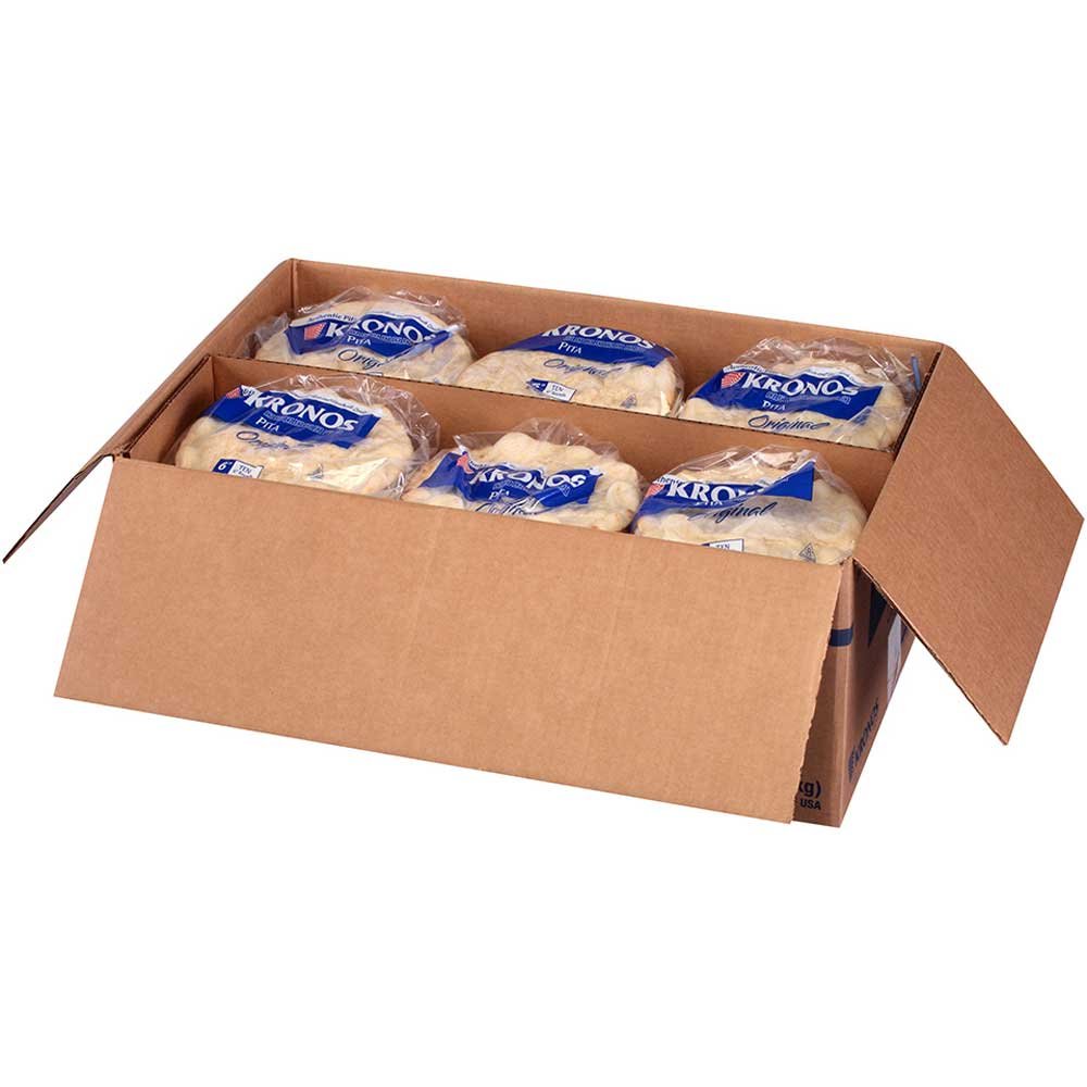 Kronos Frozen Original Flat Authentic Pita Bread, 6 inch -- 120 per case.