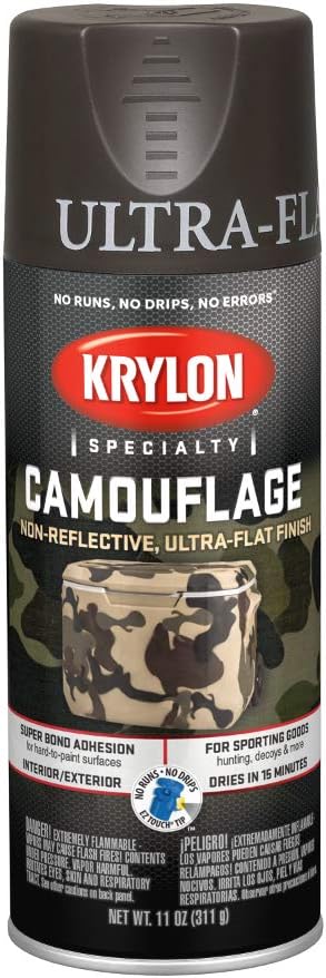 Krylon Camouflage 11 Oz. Ultra-Flat Spray Paint, Brown - 1 Each