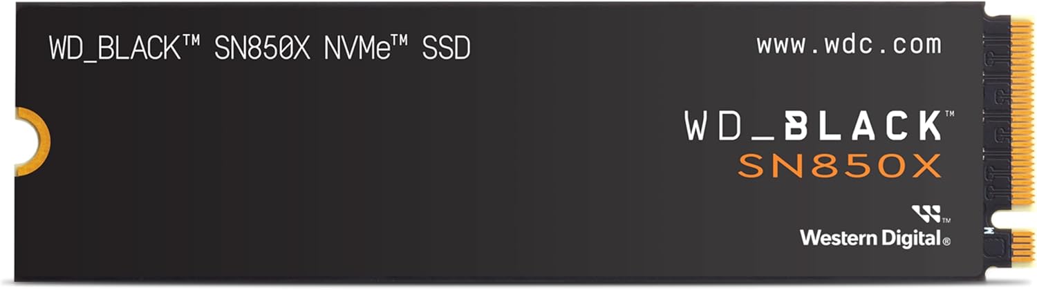 WD_BLACK SN850X 8TB SSD, M.2 2280 NVMe SSD, Read speeds up to 7300 MB/s, Write speeds up to 6,600 MB/s, Gaming Expansion SSD, PCIe Gen4 NVMe, High Performance Internal SSD, Black