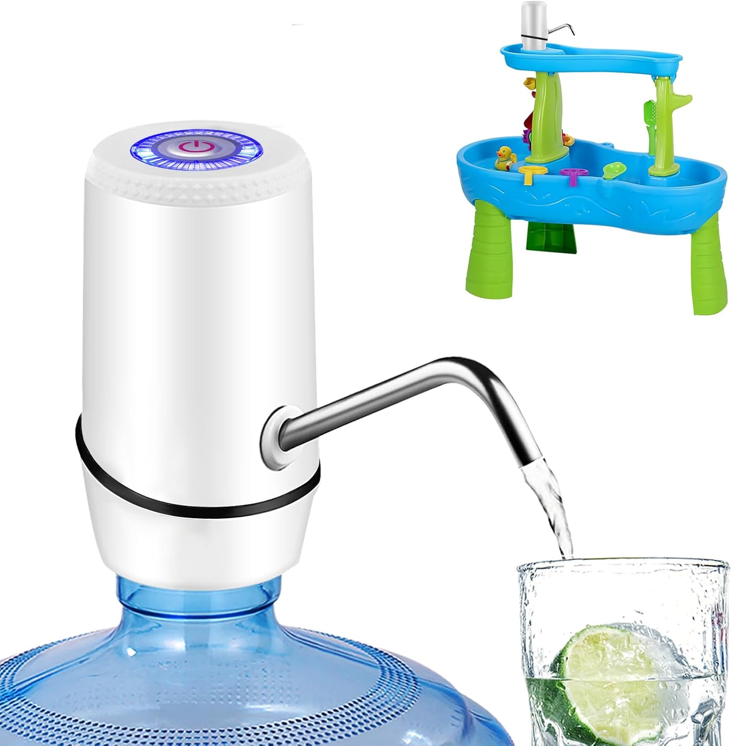 Water Dispenser for 5 Gallon Bottle, Electric Water Pump for 5 Gallon Jug with Switch and USB Charging, Portable Automatic Water Jug Dispenser for Camping, Travel, Home, Kitchen, Office