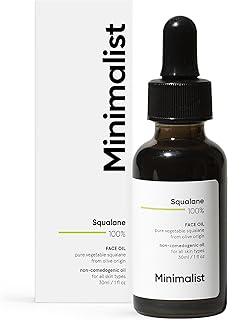 Minimalist Squalane 100% (Plant Derived) Face Oil for Moisturization | Improves Skin Hydration & Reduces Fine Lines | Restores Suppleness, Firmness & Elasticity of Skin | 1 Fl Oz / 30 ml