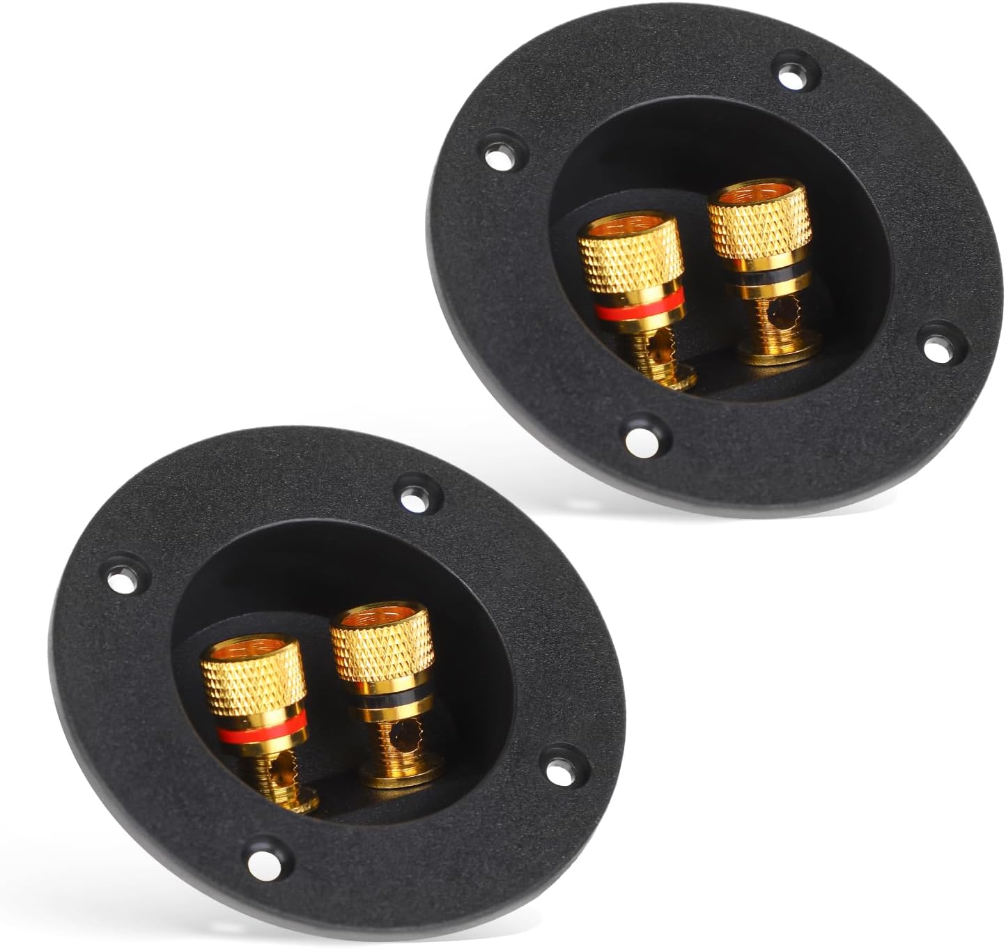 2 Pcs Black Speaker Box Terminal Cup 3 Inch 2-Way Spring Loaded Jacks Speaker Wire Connector Binding Post Cup Connector Subwoofer Plug for Speaker Sub Subwoofer Box Home Car Stereo