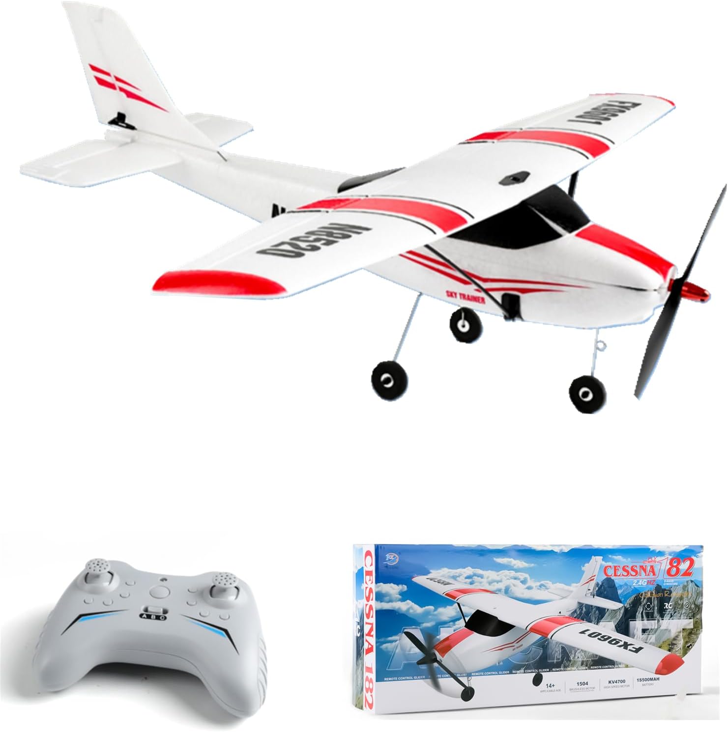RC Airplane,Remote Control Airplane Read to Fly,4 Channels RC Plane Cessna 182 Built in 3D/6G Fly Modes with Brushless Motor, Remote Control Plane for Advanced Kids Adults Beginners