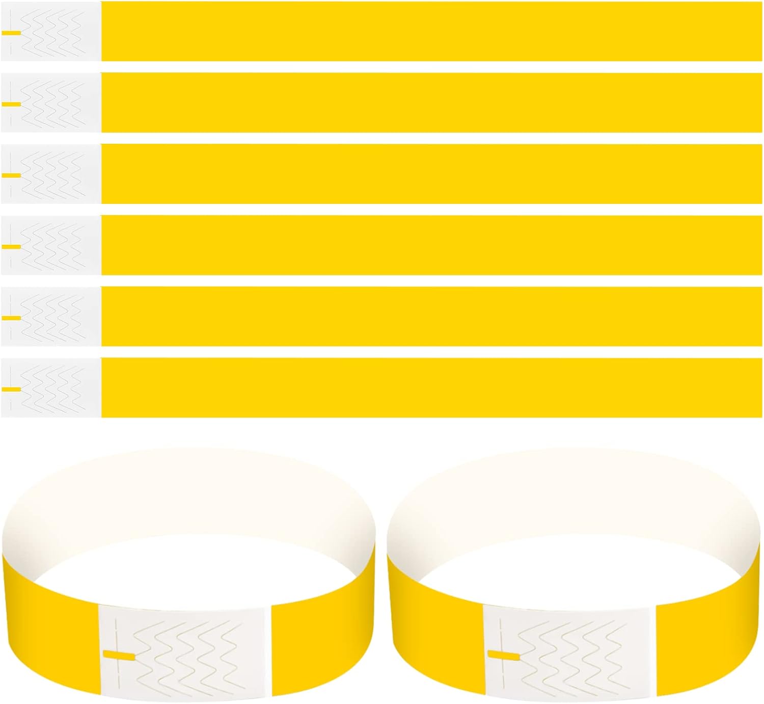 100 Pack Wristbands 3/4 inch, Event Wristbands Multicolour with Adhesive Closure, Event Bracelets Party Wrist Band, Paper ID Wristband for Club Festival Waterparks Security