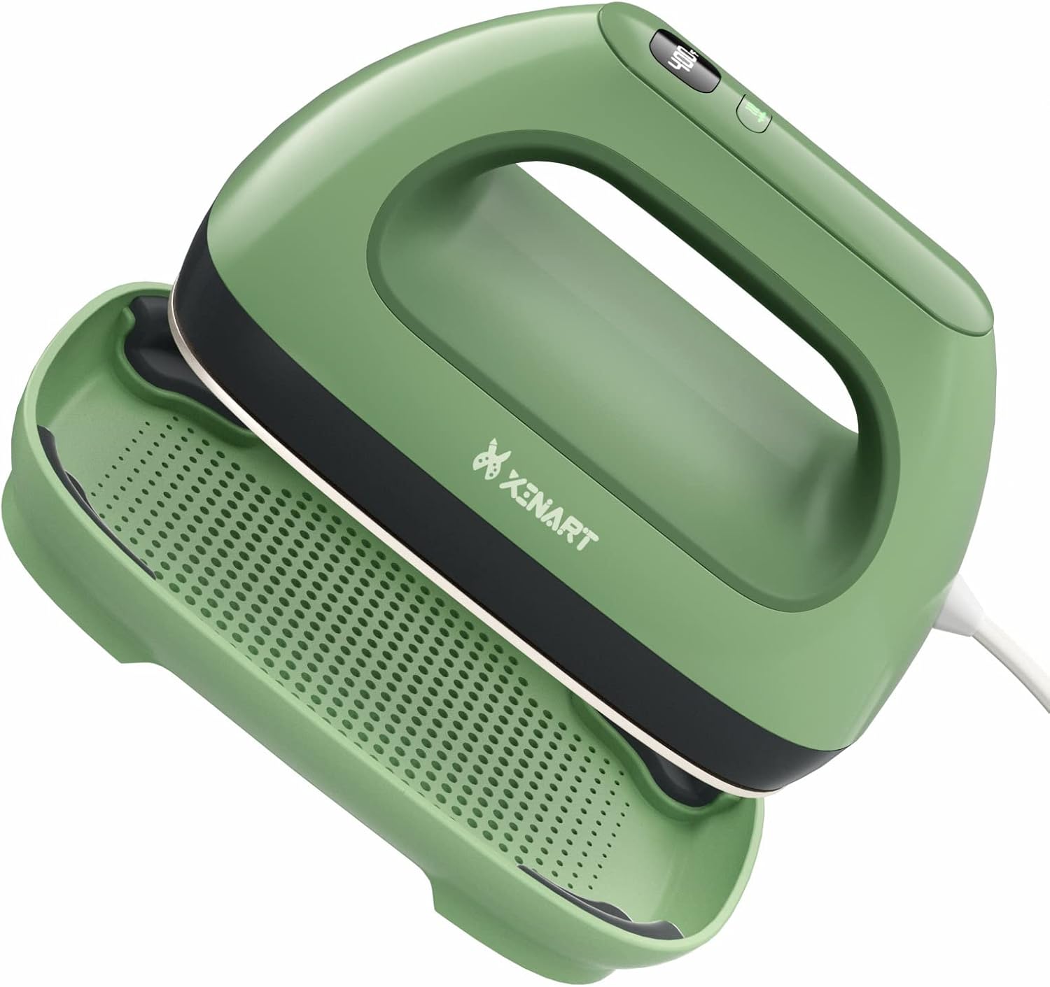 Heat Press Machine(7inx3.8in,285℉ to 400℉) Mini Heat Press Machine for T-Shirts,LCD Display 4 Levels Temp Settings Portable Iron for HTV Vinyl & Sublimation Ink Projects-Green