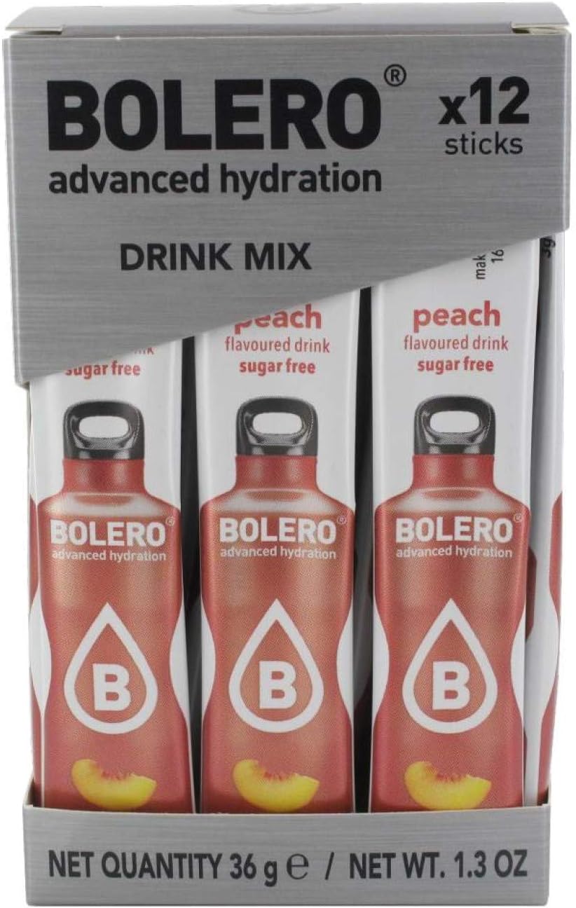 Bolero Sticks Drink, 3 g, Peach, 12-Count